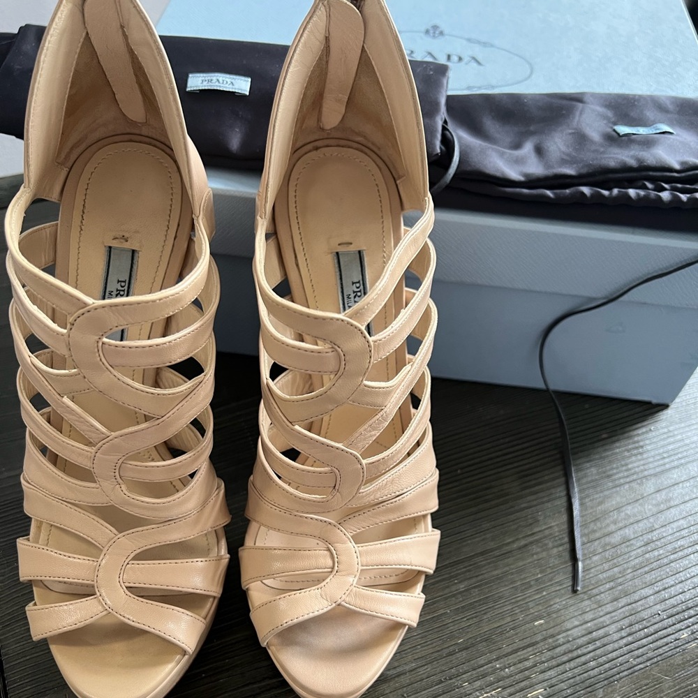 Prada stiletto sandals heels 38.5